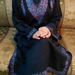 Black Count Woolen Feran with Sozni Hand Embroidery