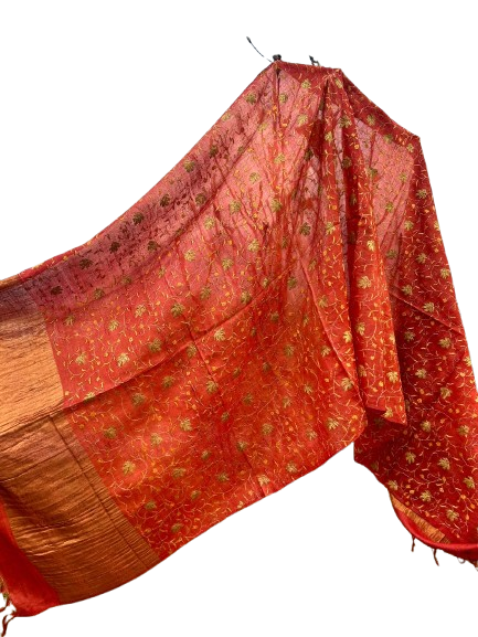 Tussar Sozni Dupatta – Full Jalli Work - Image 4