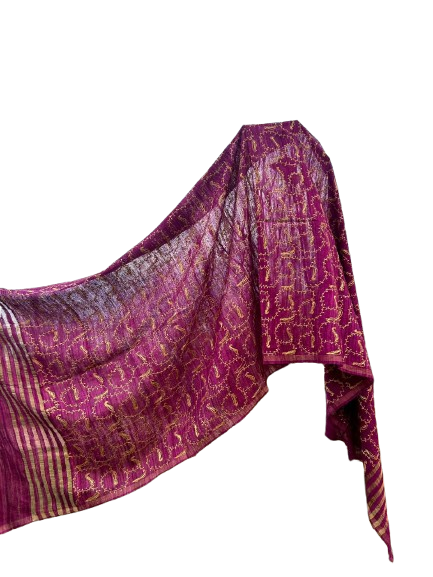 Tussar Sozni Dupatta – Full Jalli Work - Image 2