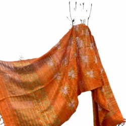 Tussar Silk Dupatta with Kashmiri Sozni Hand Embroidery