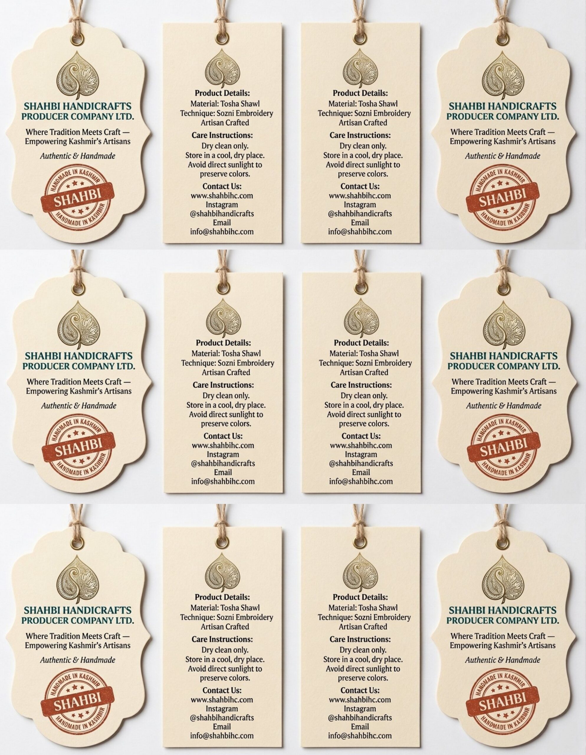 Product Tag Sheet – Full Layout