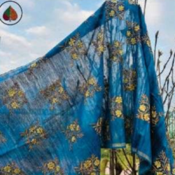 Hand-Embroidered Linen Dupatta