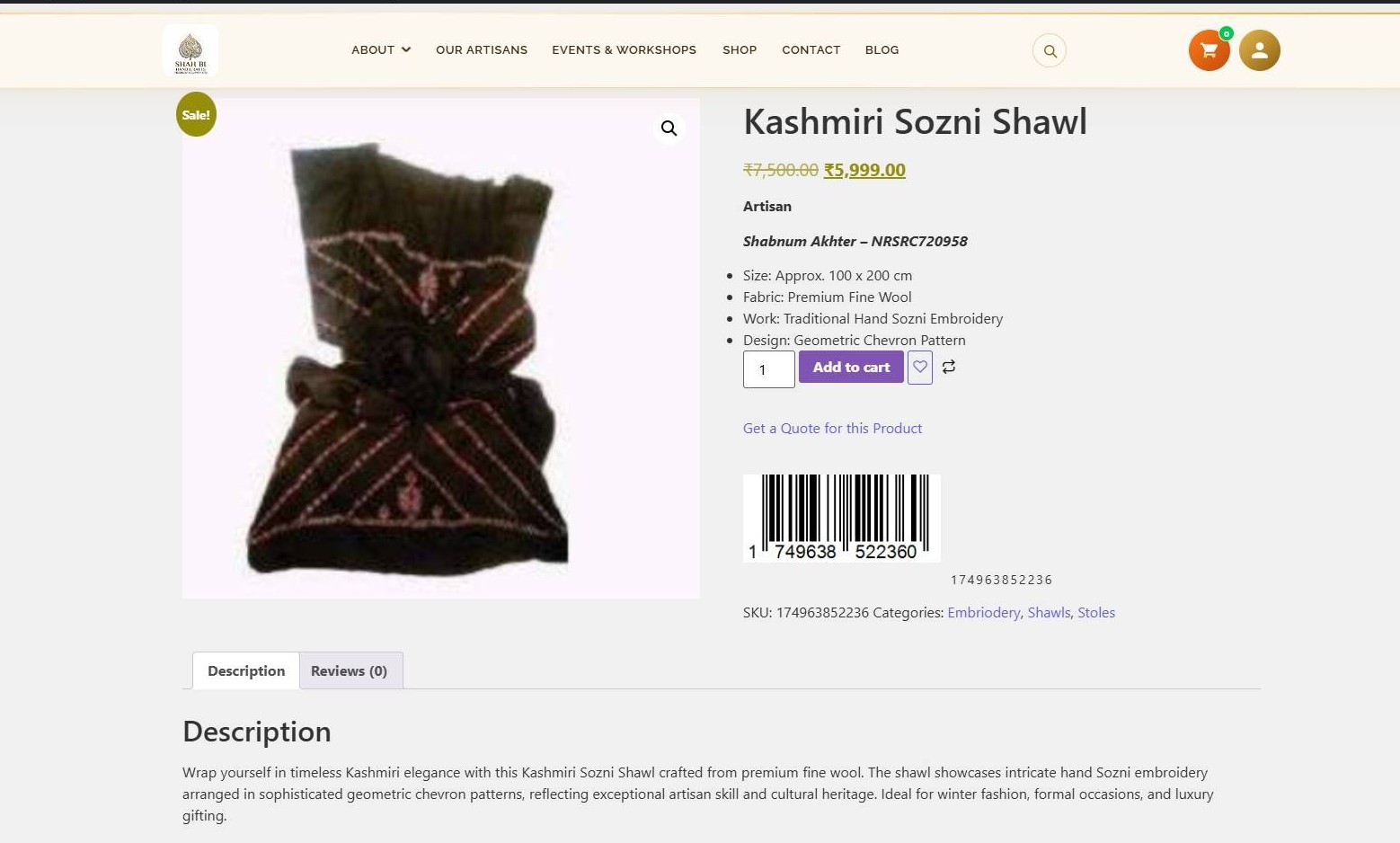 Sozni Shawl Barcode